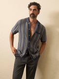 Short-Sleeve Sweater Shirt - River Cliffs Stripe