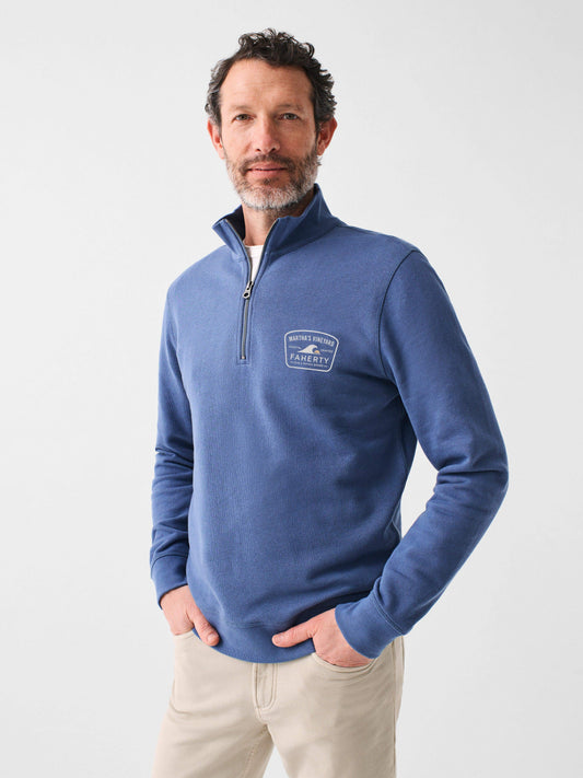 Martha's Vineyard Long-Sleeve Terry Quarter-Zip - Faded Navy