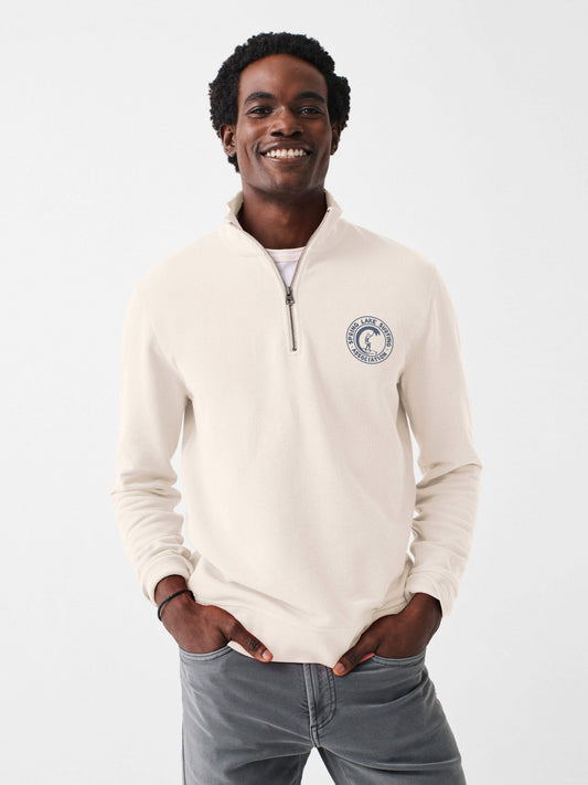 Spring Lake Long- Sleeve Terry Quarter- Zip - Solar White