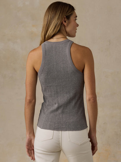 Paradise Pointelle Tank - Medium Grey Heather