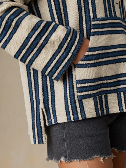 Baja Hoodie - Kingfisher Stripe