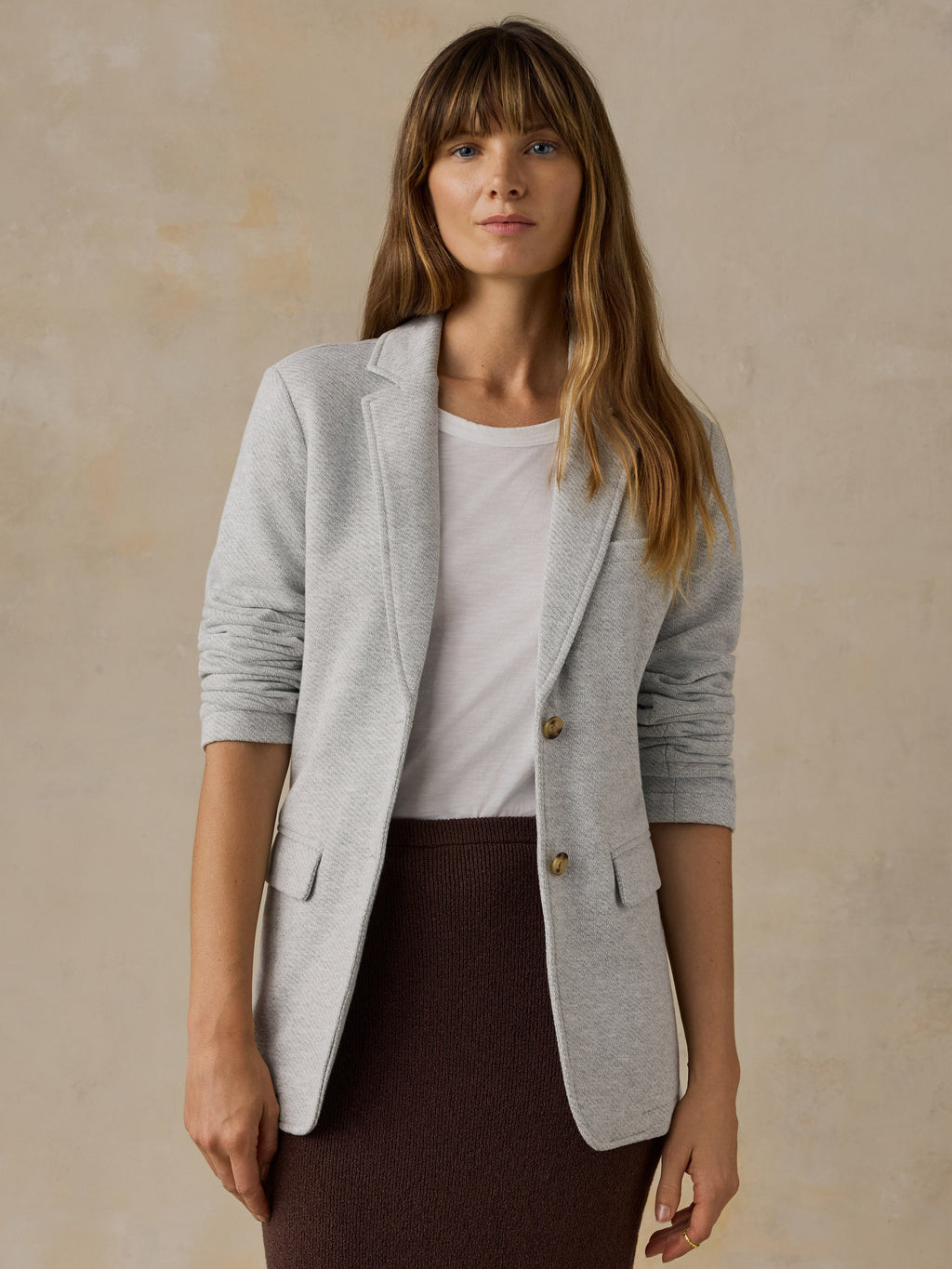 Inlet Knit Blazer - Heather Grey