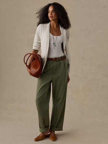 Inlet Knit Blazer - Light Oatmeal Melange