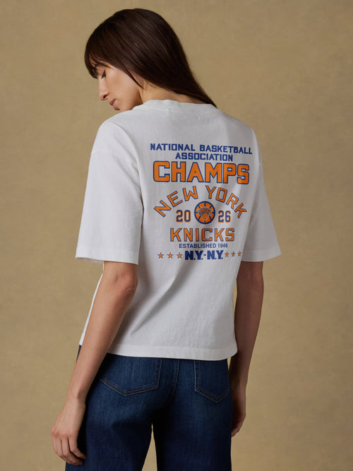 NY Knicks Recycled Cotton Vintage Tee - White