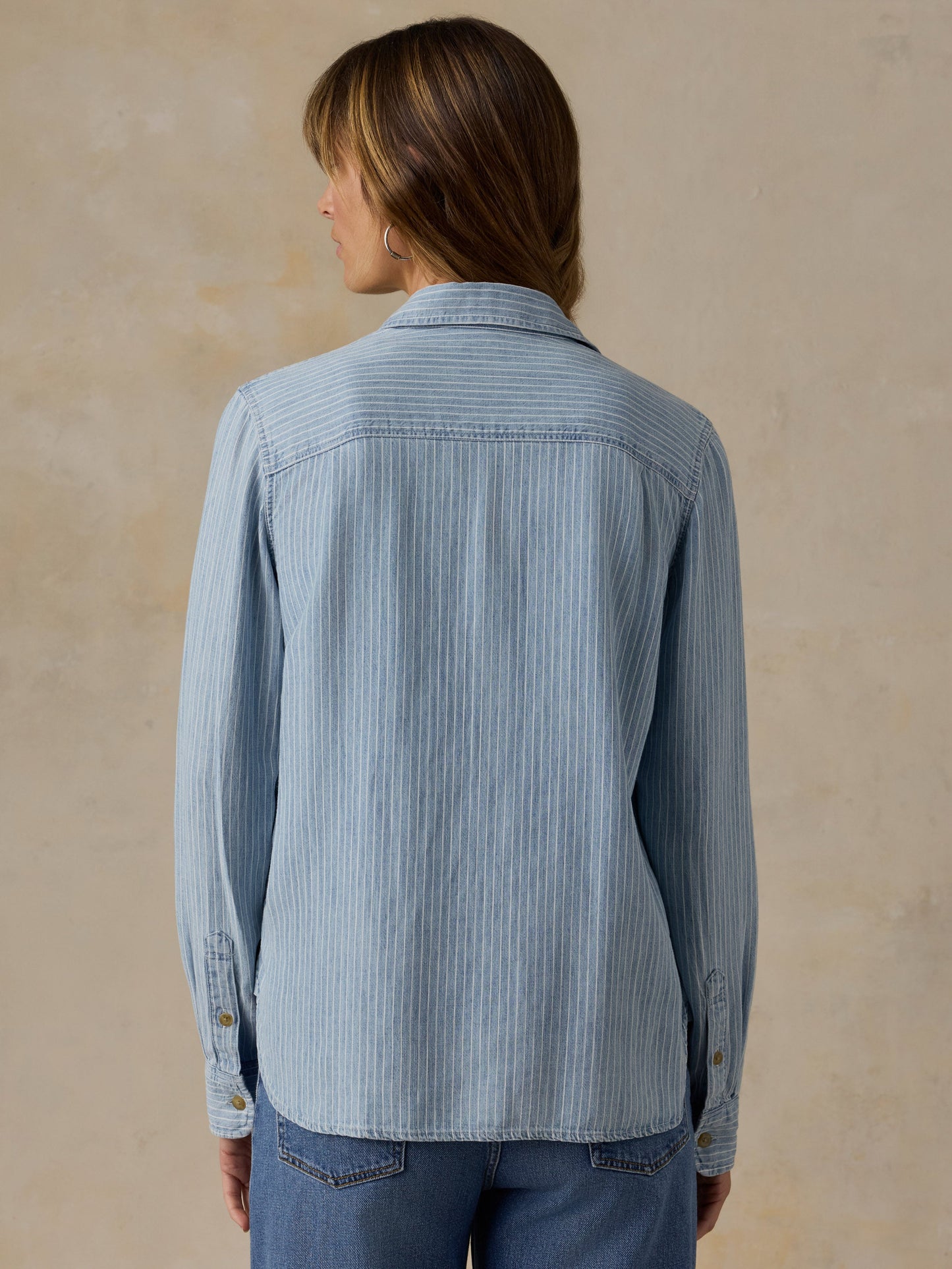 Tried & True Chambray Classic Shirt - Bluewater Stripe Wash