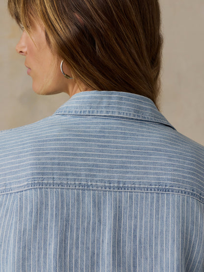 Tried & True Chambray Classic Shirt - Bluewater Stripe Wash