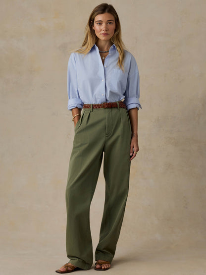 Coastal Poplin Relaxed Shirt - Blue Current