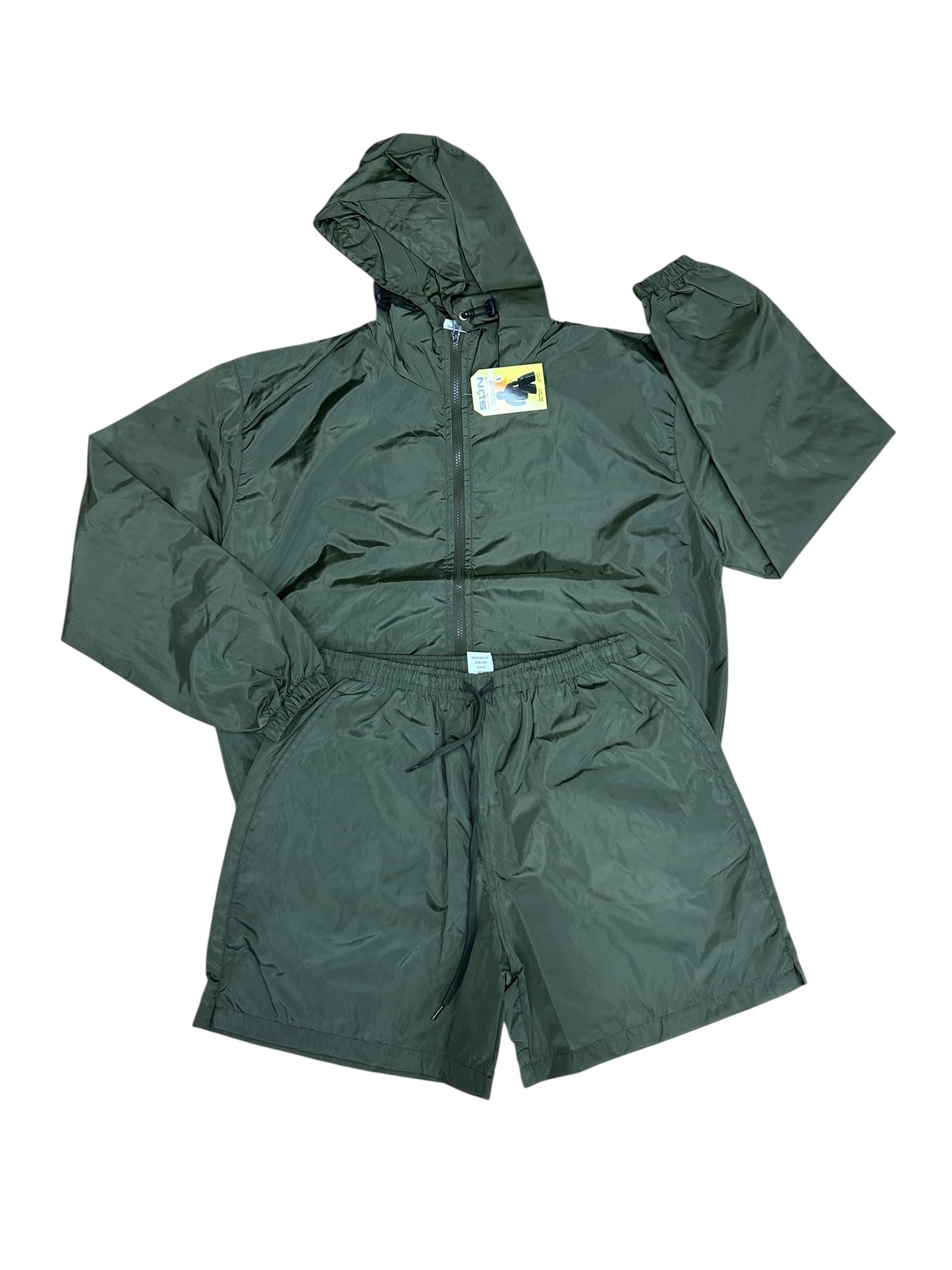 Windbreaker Jacket and Shorts Set Grey