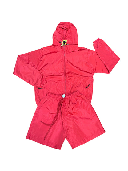 Windbreaker Jacket and Shorts Set Grey
