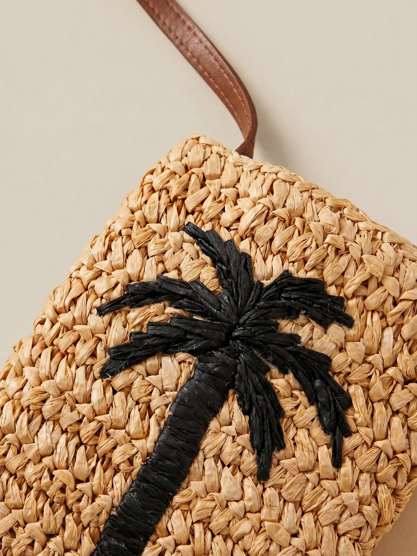 Straw Palm Crossbody - Toasted Natural