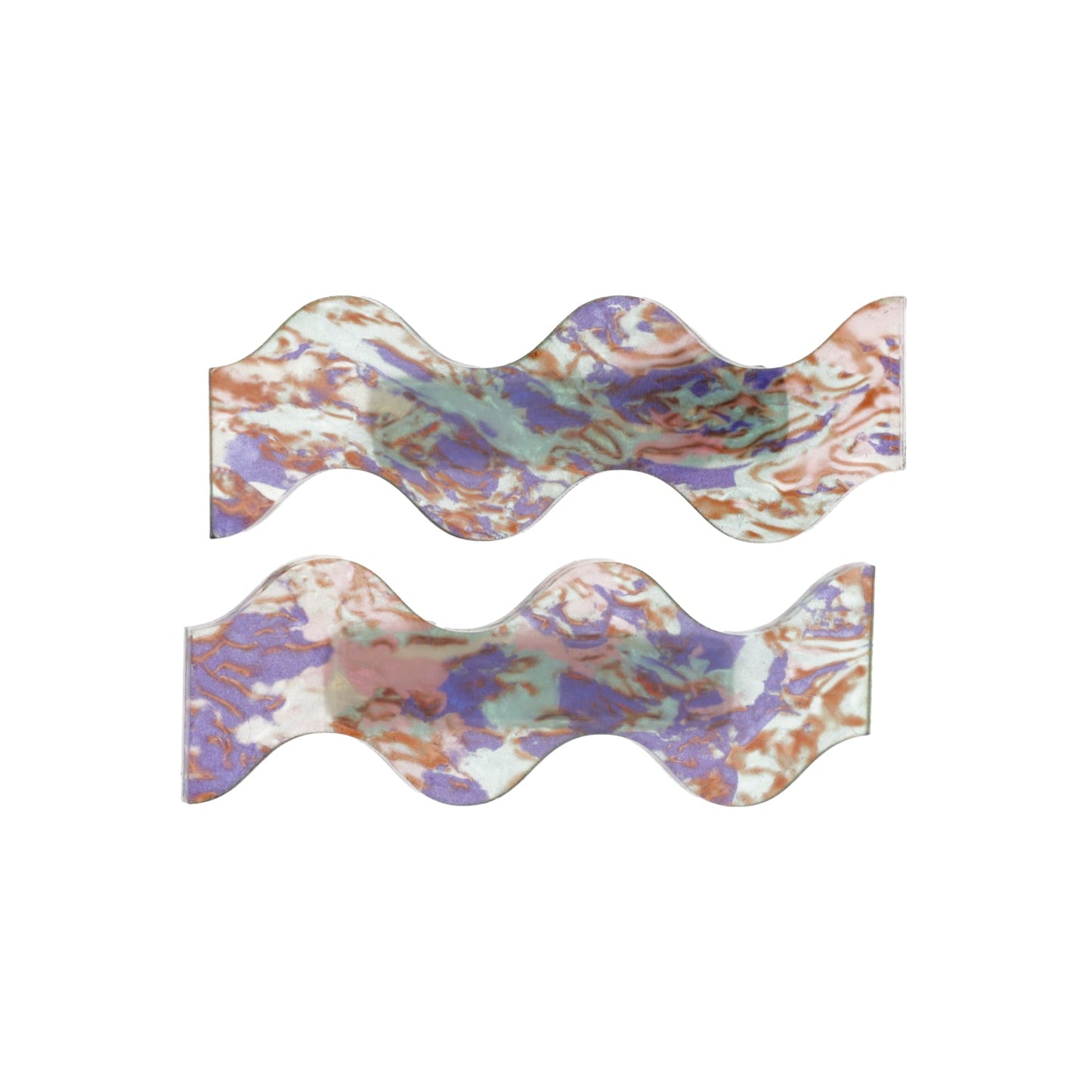 Purple Wavy Abalone Hair Clips
