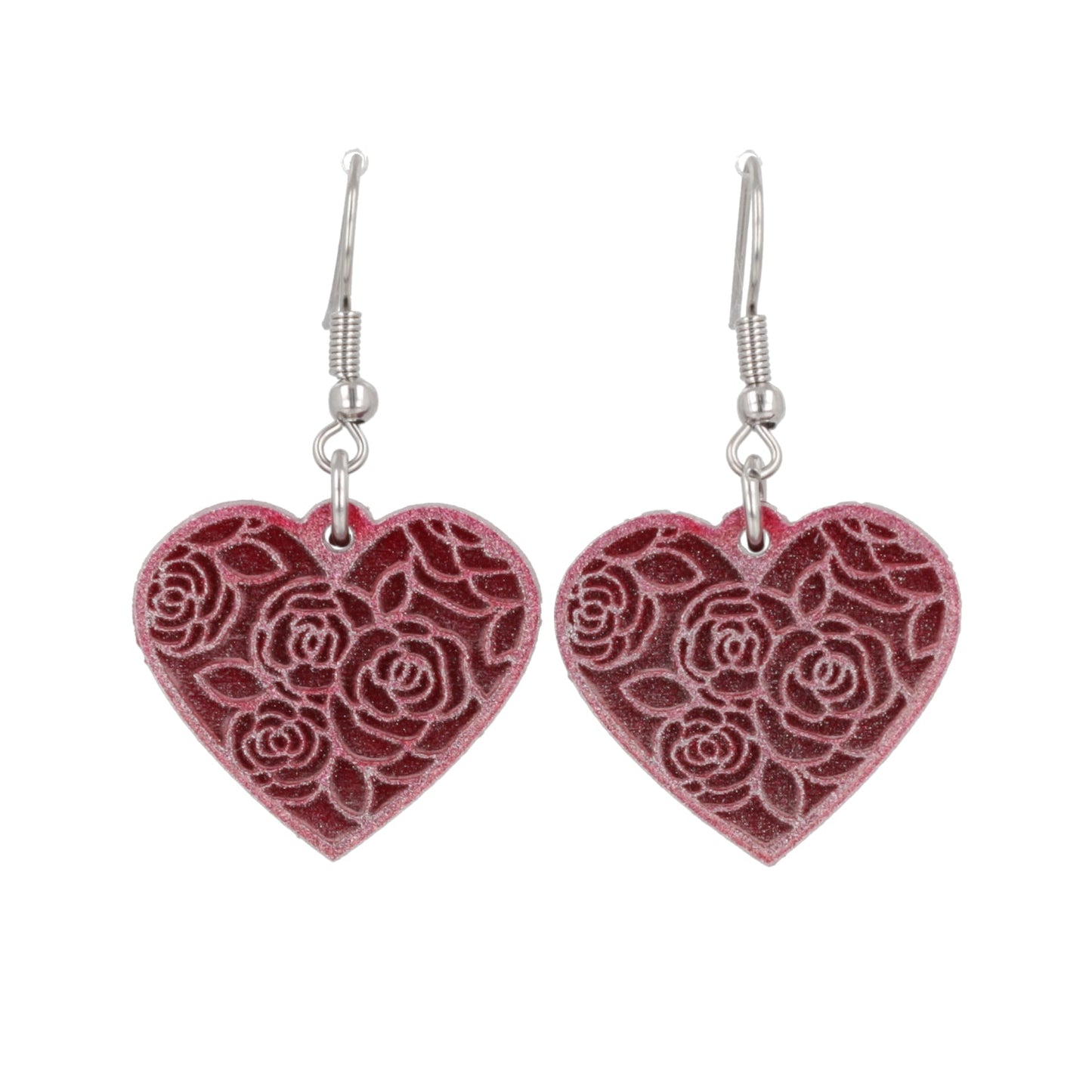 Rose Bouquet Heart Earrings