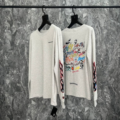 Chh Chrome Heart Long Sleeve Shirt Unisex Fashion Loose Long Sleeve Shirt
