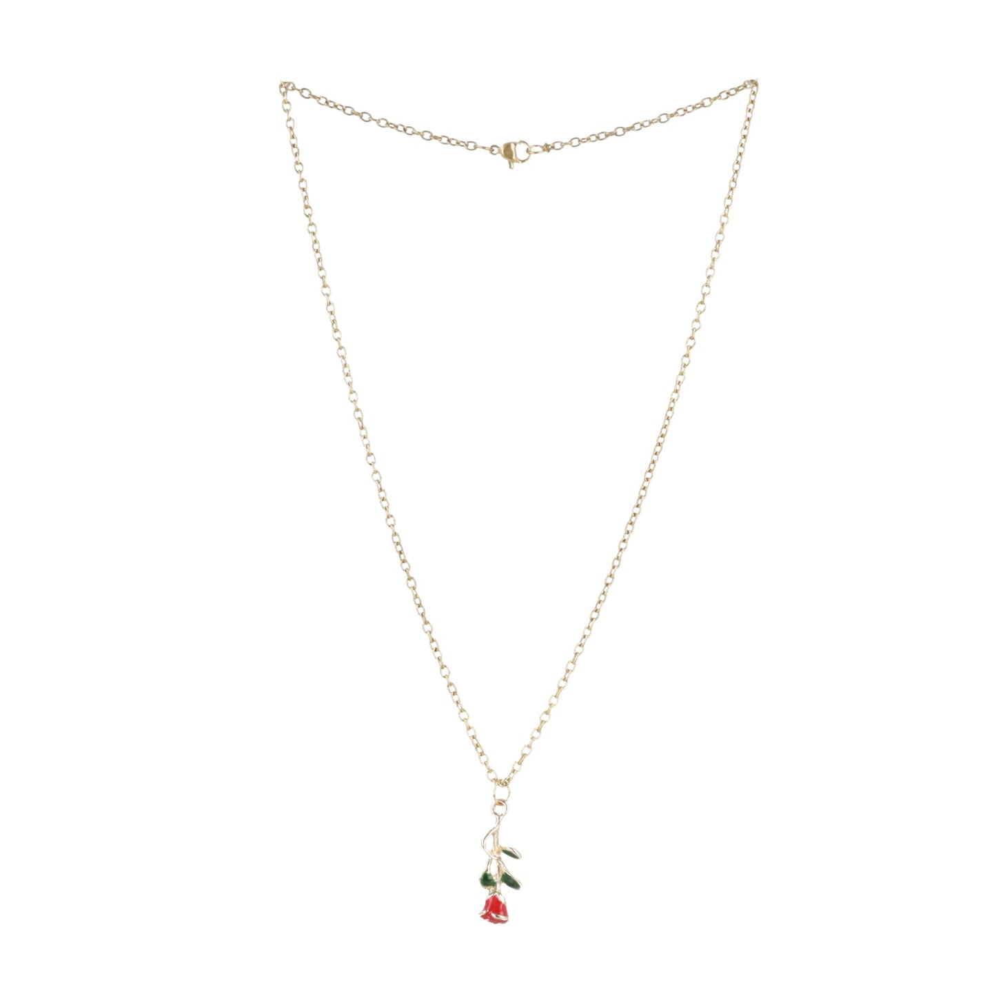 Red Enchanted Rose Necklace