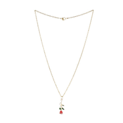 Red Enchanted Rose Necklace