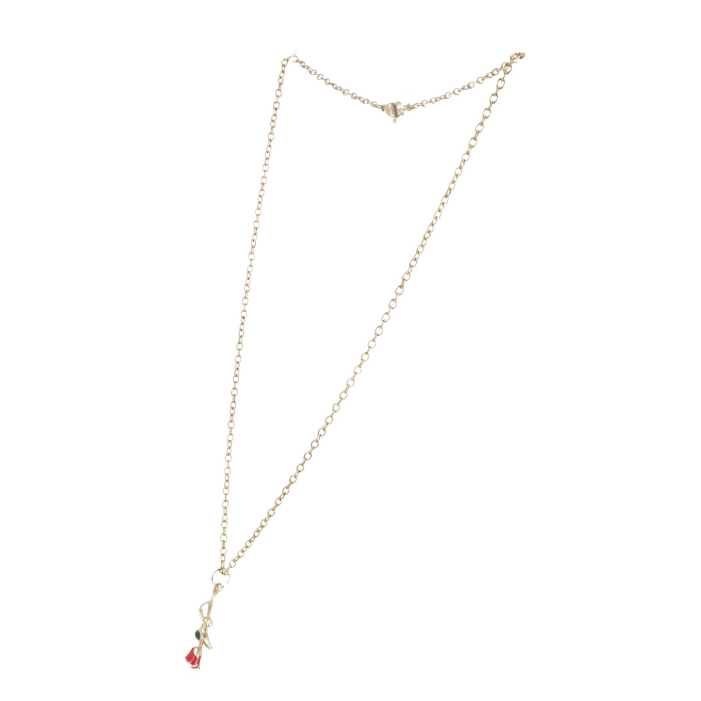 Red Enchanted Rose Necklace