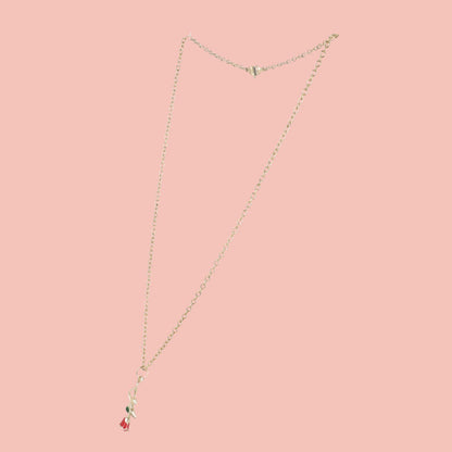 Red Enchanted Rose Necklace