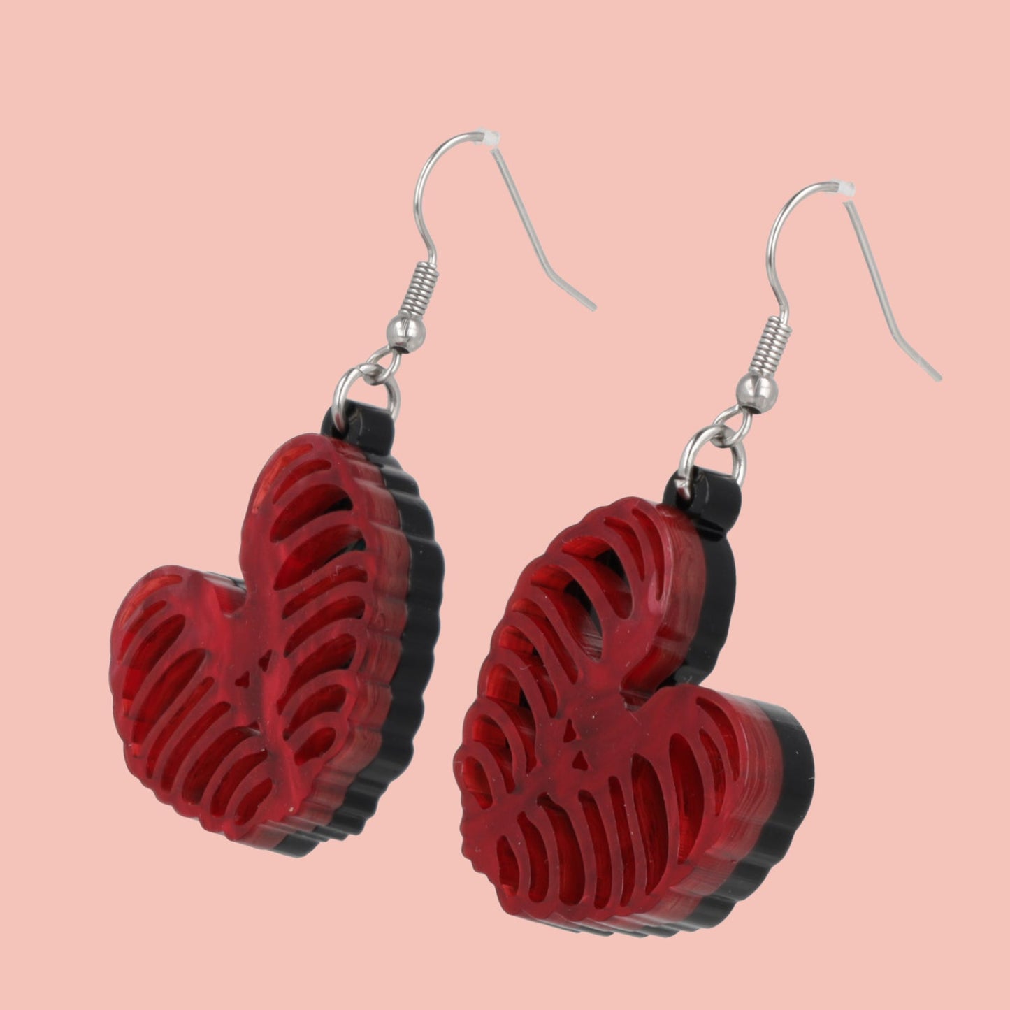 Ribcage Heart Earrings