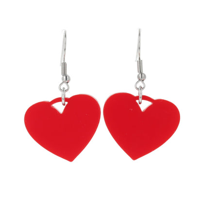 Red Heart Mini Drop Earrings