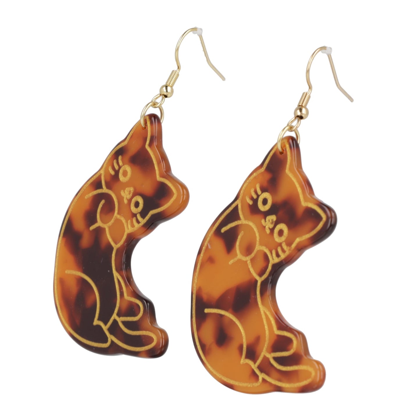 Purr-fectly Adorable Tortie Cat Earrings