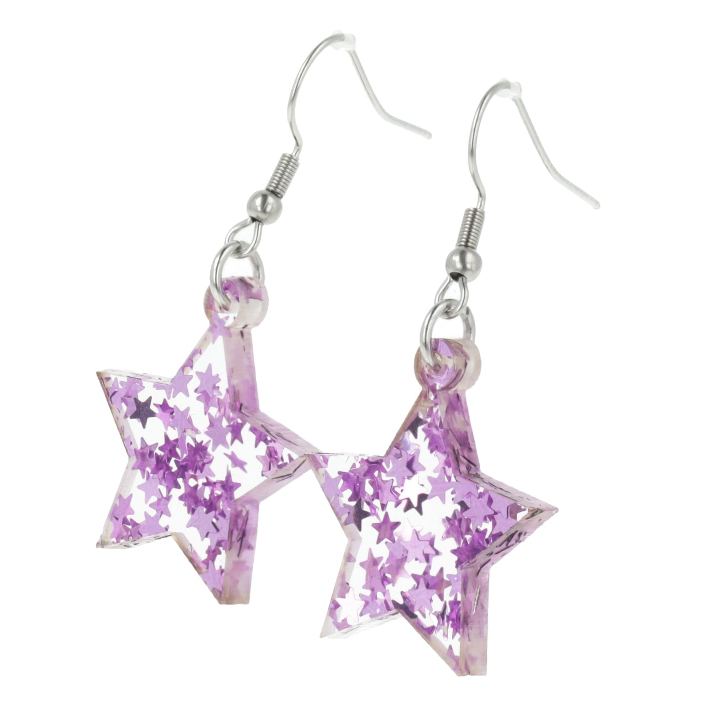 Purple Stellar Confetti Star Earrings