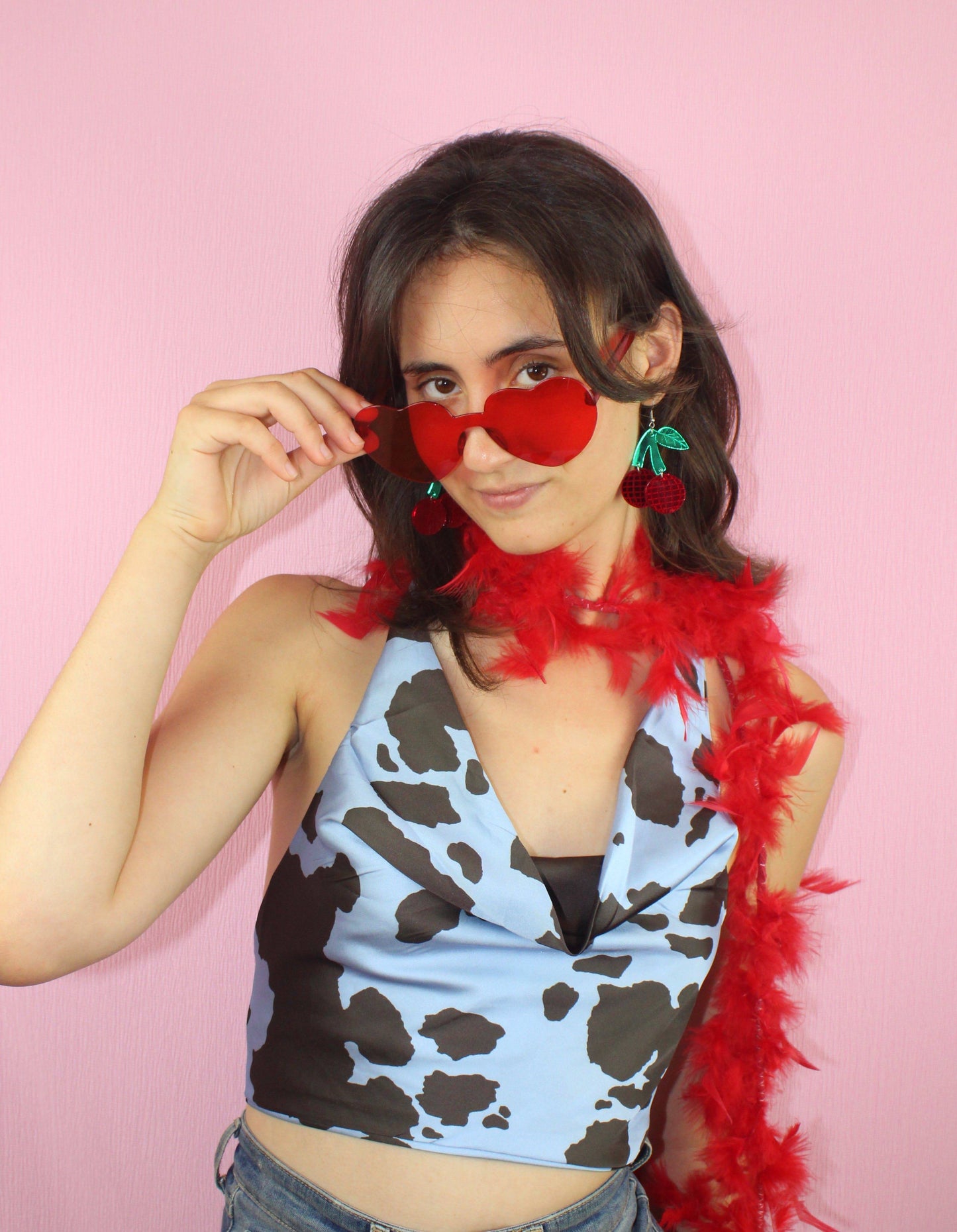 Red Disco Cherry Earrings