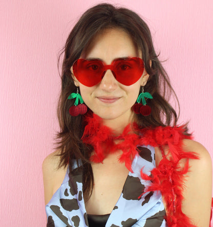 Red Disco Cherry Earrings