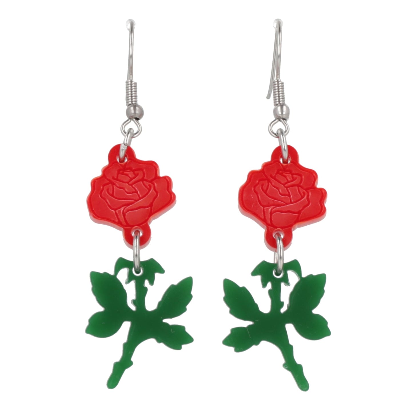 Red Rose Earrings