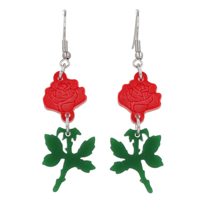 Red Rose Earrings