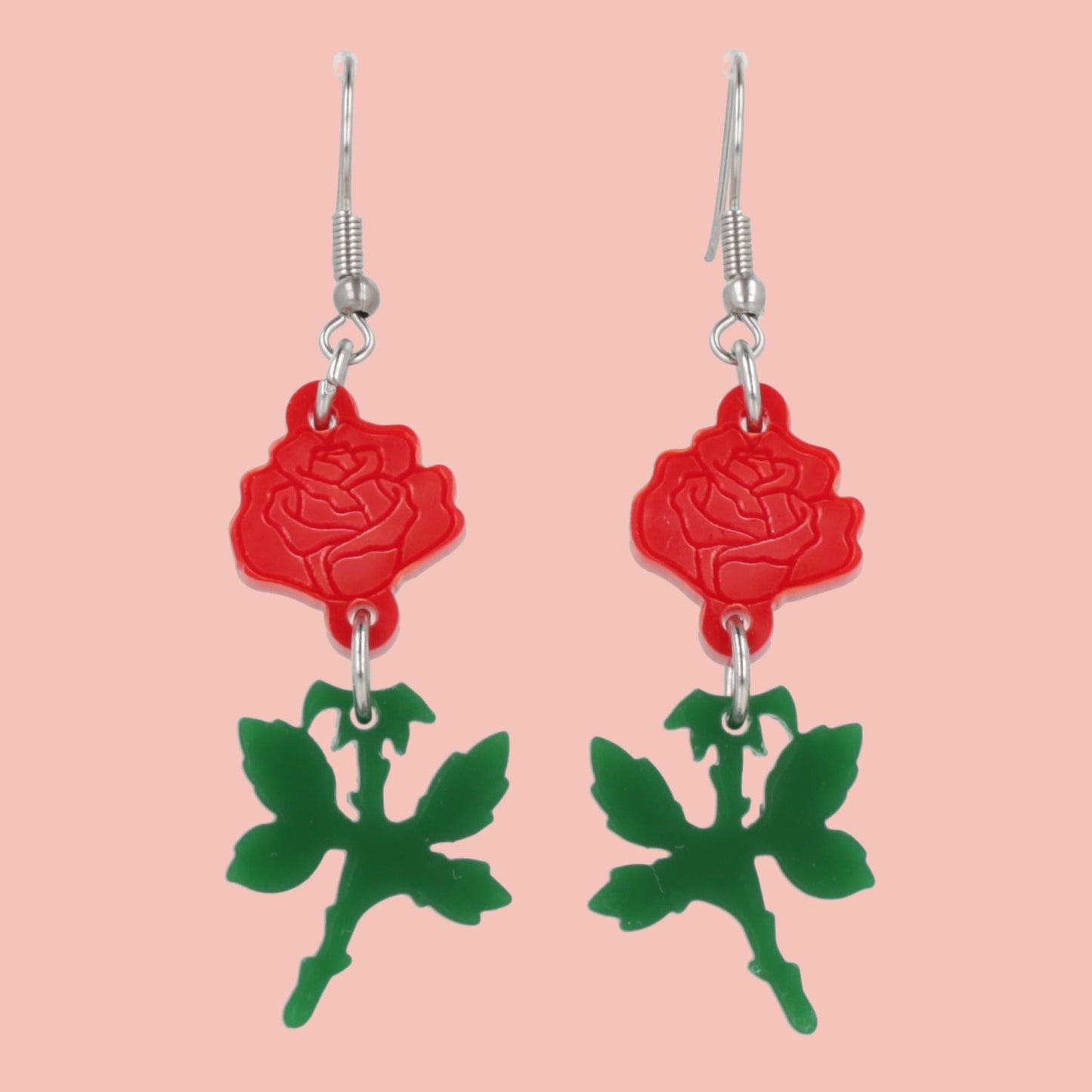 Red Rose Earrings