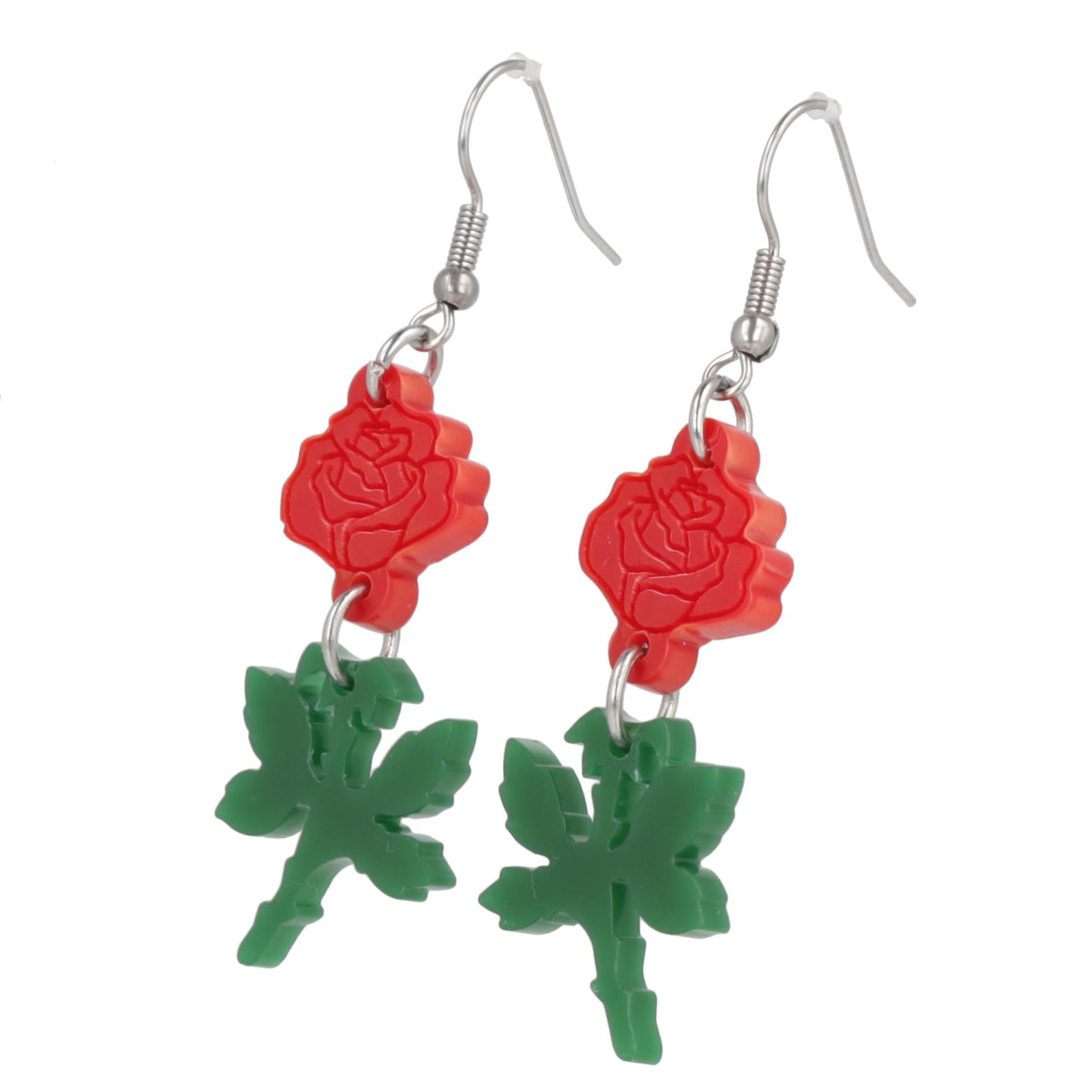 Red Rose Earrings