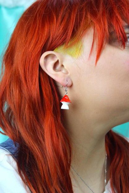 Red Toadstool Earrings