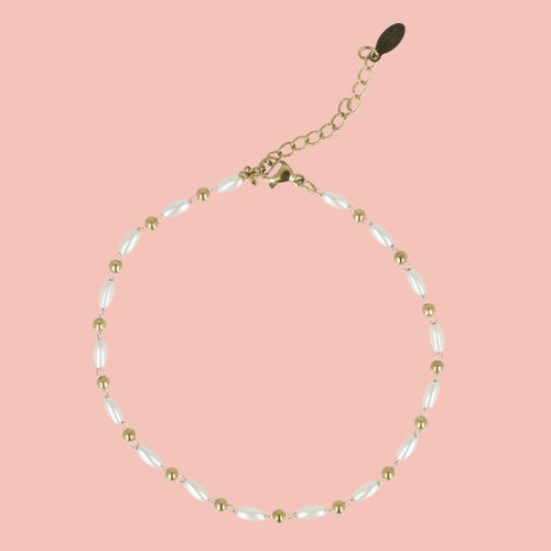 Rice Pearl Anklet (Gold Plated)