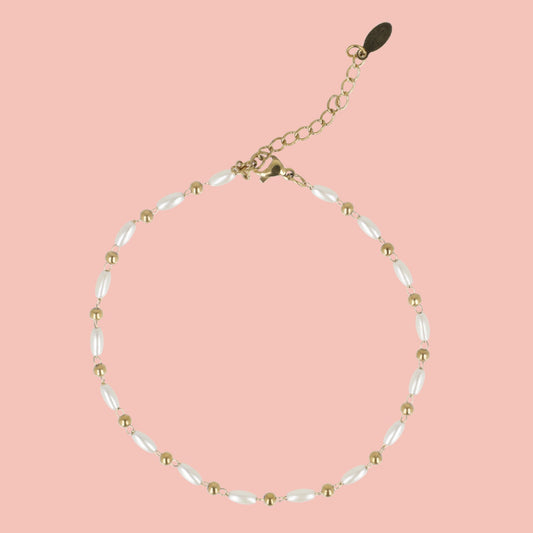 Rice Pearl Anklet (Gold Plated)